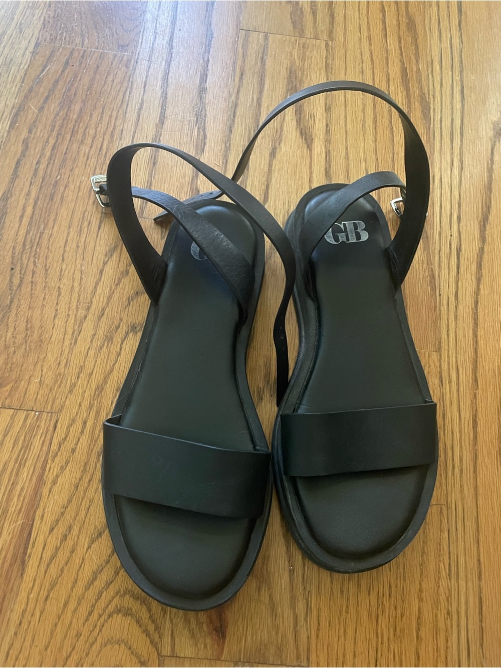 Gianni Bini Black Slingback Leather Sandals